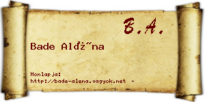 Bade Aléna névjegykártya